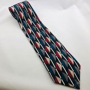 Bill Blass Men's Tie Geometric Pattern 100% Silk